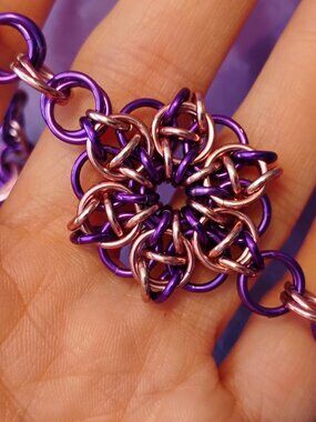 Purple & Pink Celtic Visions Chain Mail bracelet